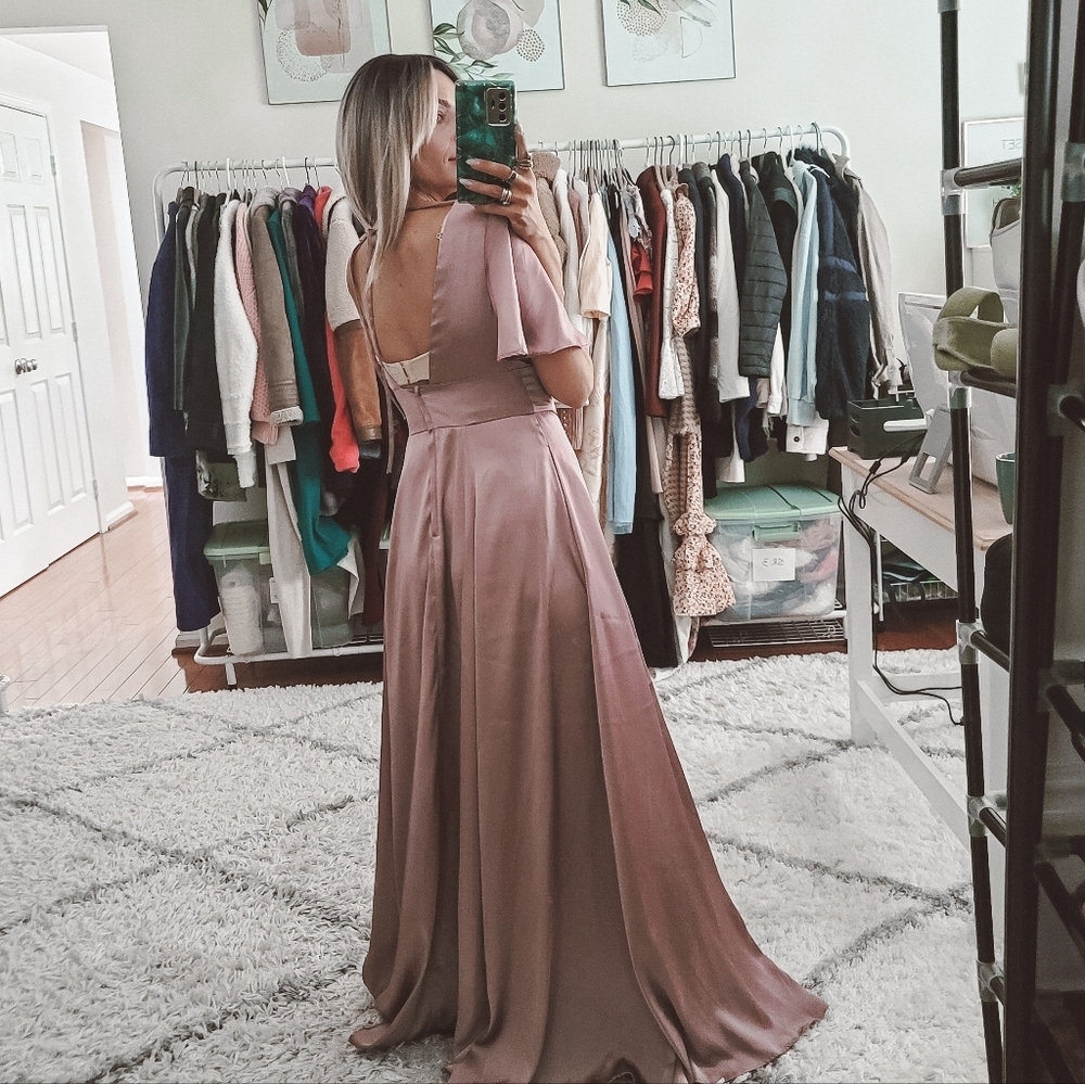 Galina Signature Mauve Charmeuse Flutter-Sleeve A… - image 2